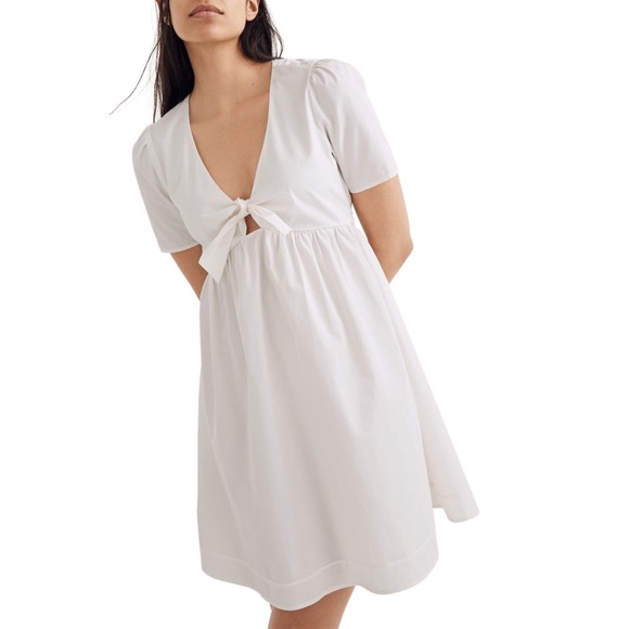 Madewell Dresses & Skirts - NWT Madewell Tie Front Crepe Fit Flare Mini Dress
